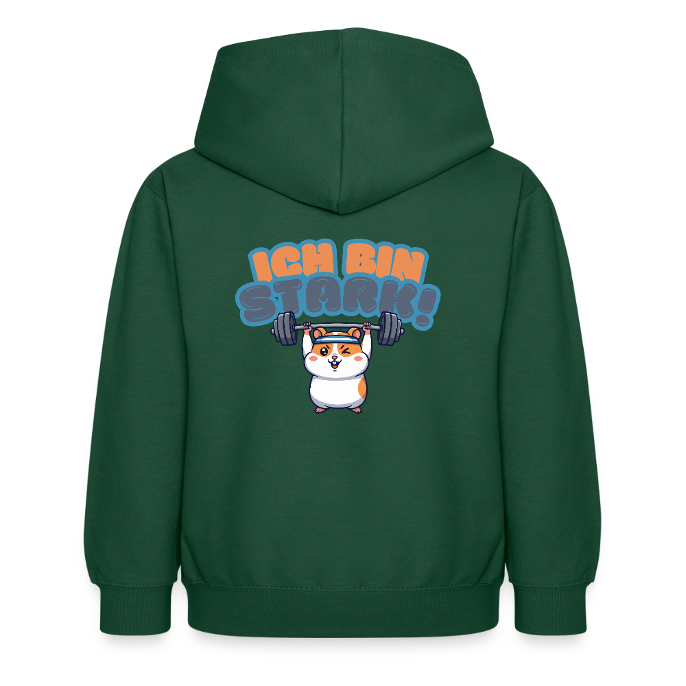 Kinder Hoodie - Ich bin stark - Flaschengrün