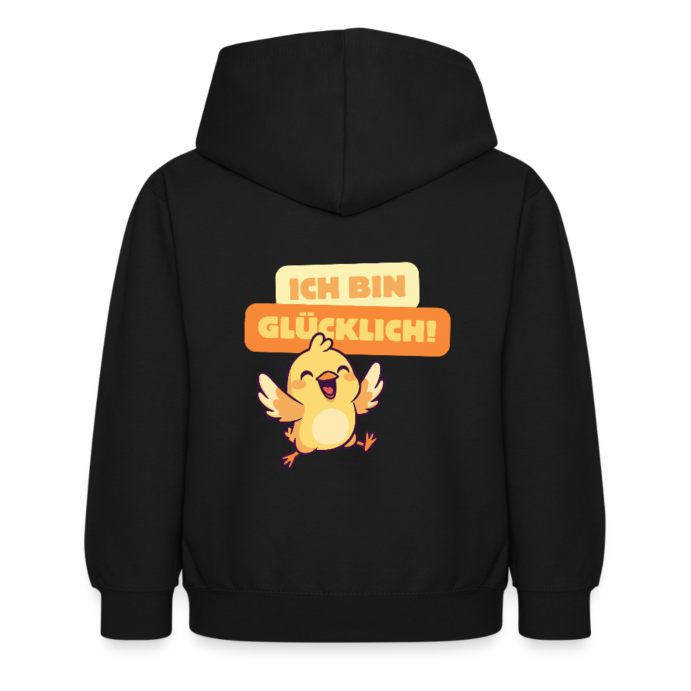 Kinder Hoodie - Ich bin glücklich - Schwarz