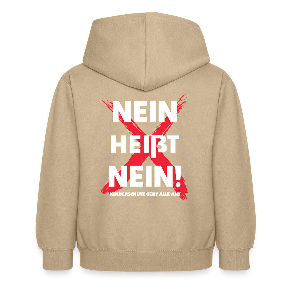 Kinder Hoodie - Nein heißt Nein! (weiß) - Sand