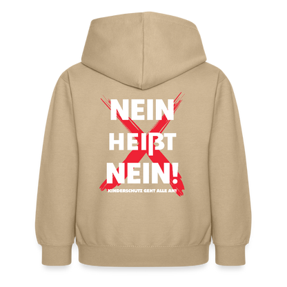 Kinder Hoodie - Nein heißt Nein! (weiß) - Sand