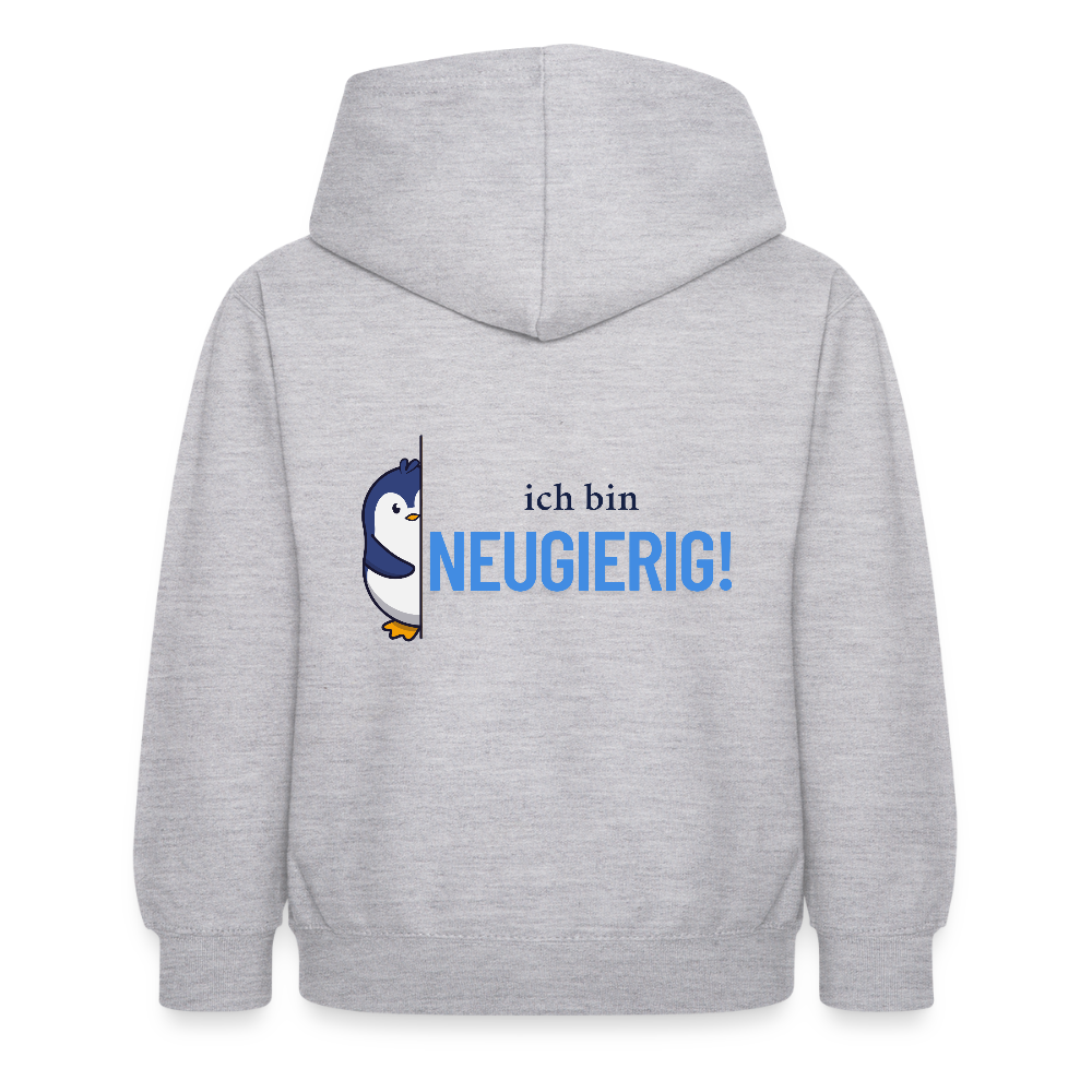 Kinder Hoodie - Ich bin neugierig - Hellgrau meliert