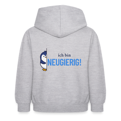 Kinder Hoodie - Ich bin neugierig - Hellgrau meliert