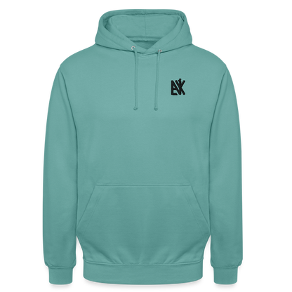 Unisex Hoodie - Flower-Horn - Pastelltürkis