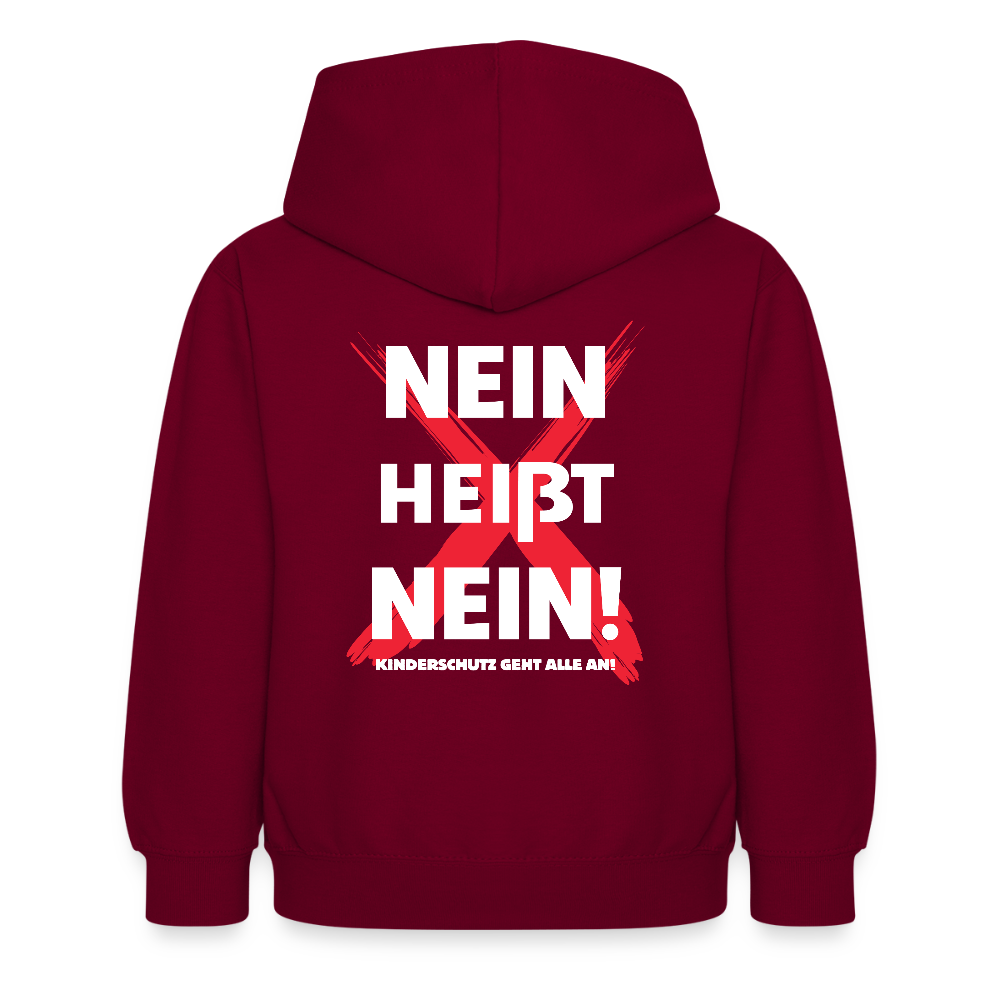 Kinder Hoodie - Nein heißt Nein! (weiß) - Bordeaux