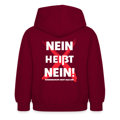 Kinder Hoodie - Nein heißt Nein! (weiß) - Bordeaux