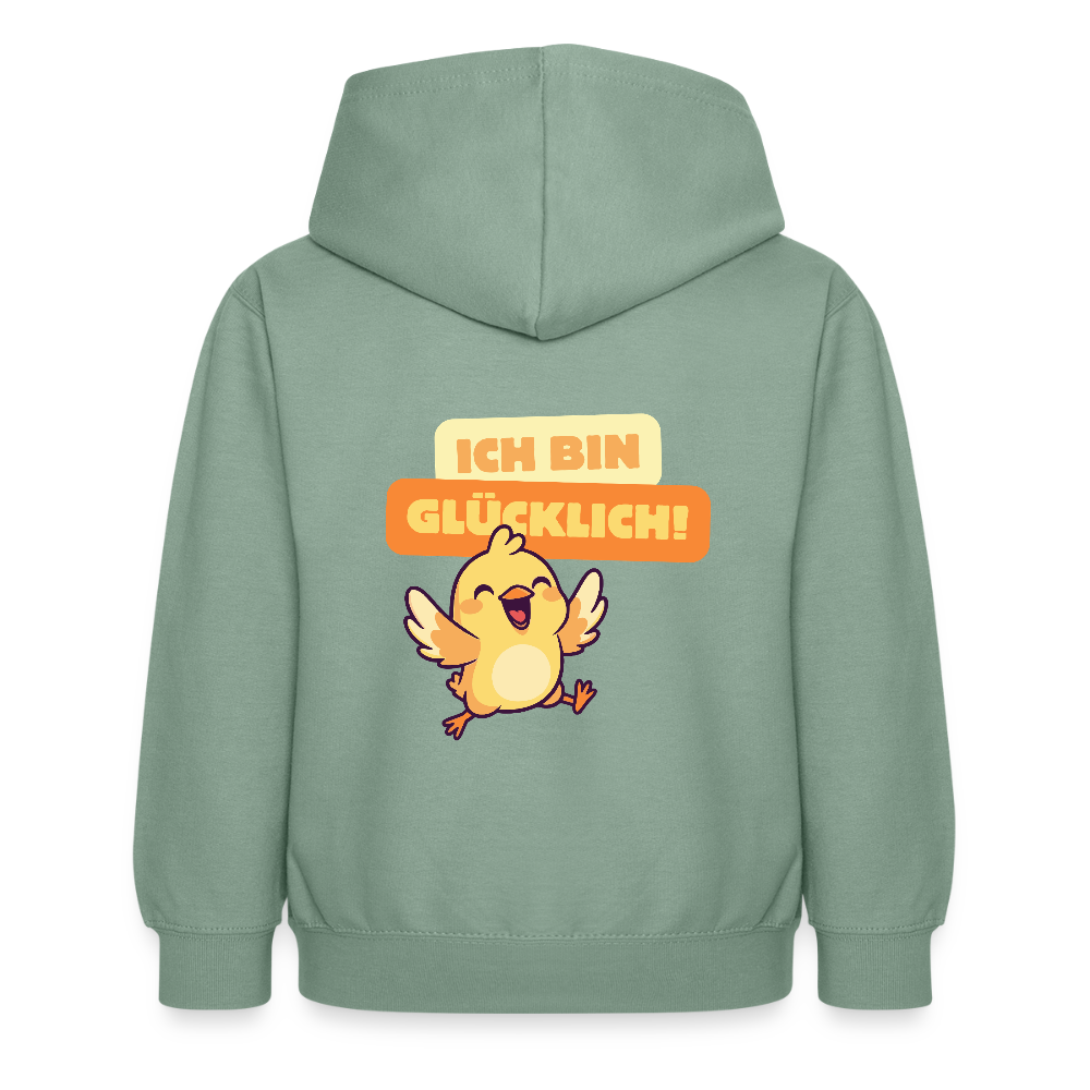 Kinder Hoodie - Ich bin glücklich - Graugrün