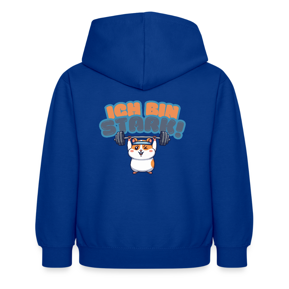 Kinder Hoodie - Ich bin stark - Royalblau