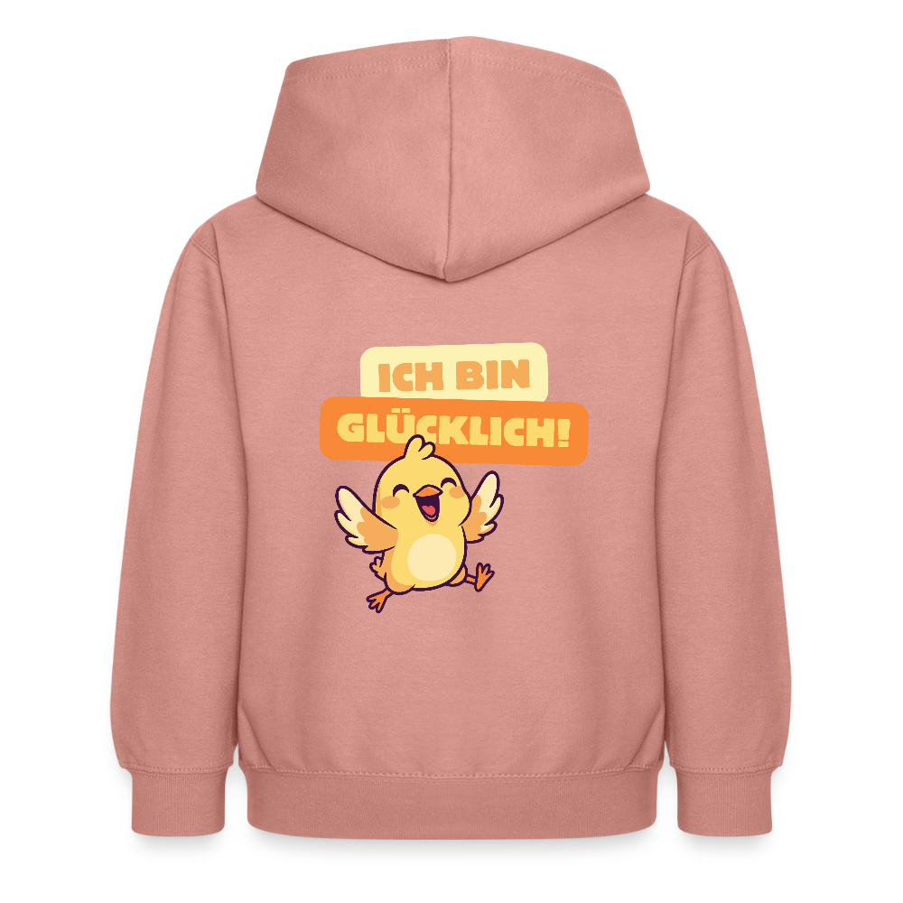 Kinder Hoodie - Ich bin glücklich - Altrosa