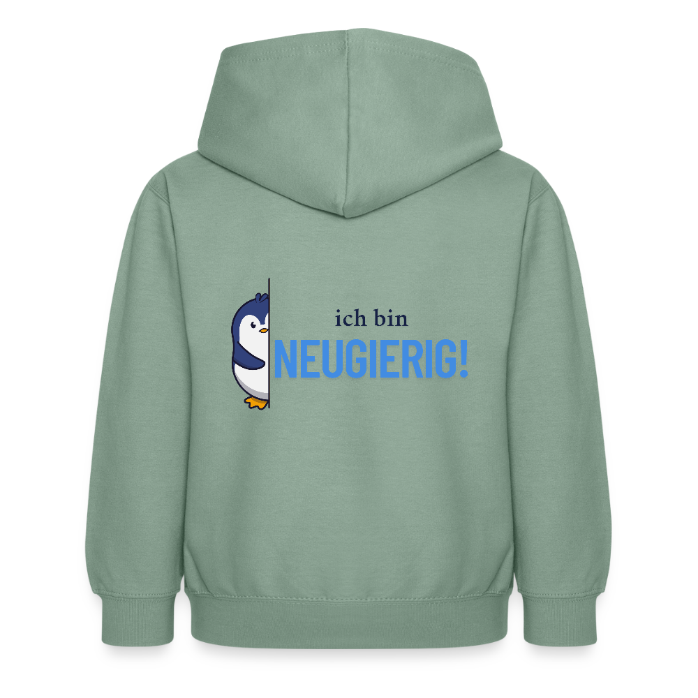 Kinder Hoodie - Ich bin neugierig - Graugrün