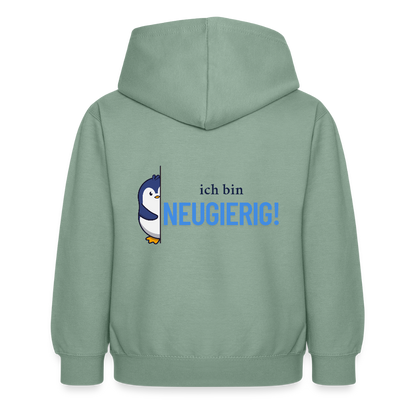Kinder Hoodie - Ich bin neugierig - Graugrün