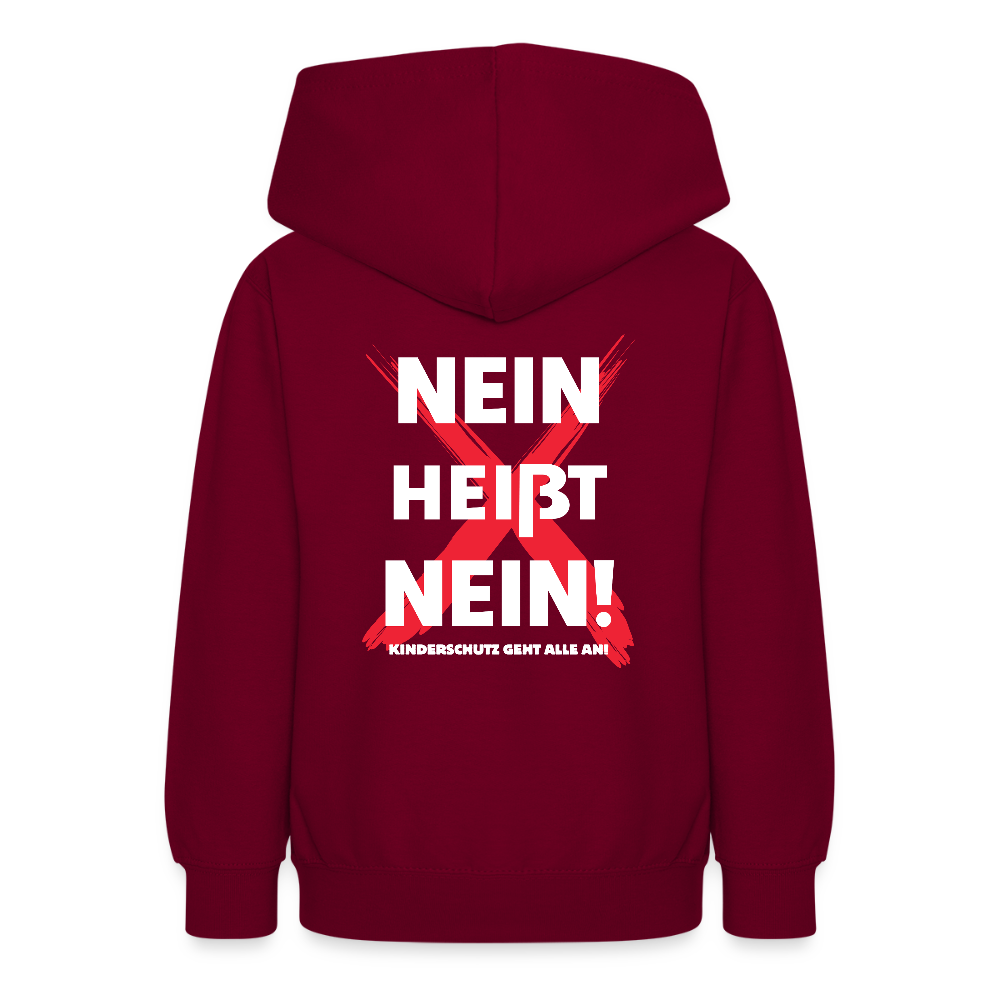 Teenager Hoodie - Nein heißt Nein! (weiß) - Bordeaux