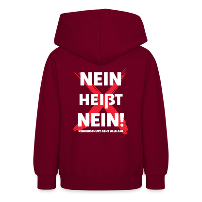 Teenager Hoodie - Nein heißt Nein! (weiß) - Bordeaux