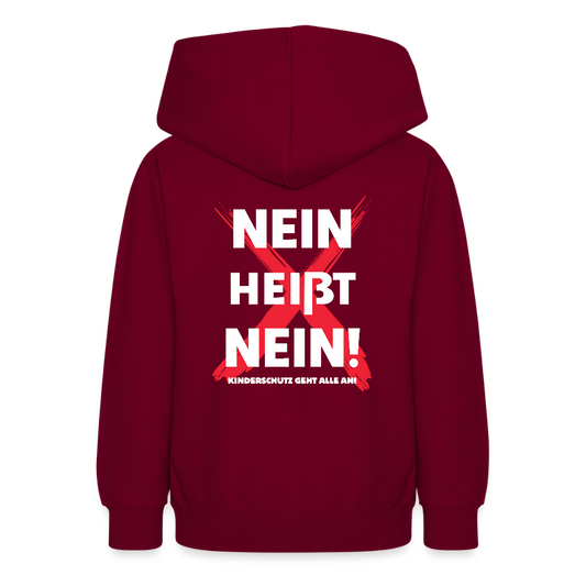 Teenager Hoodie - Nein heißt Nein! (weiß) - Bordeaux