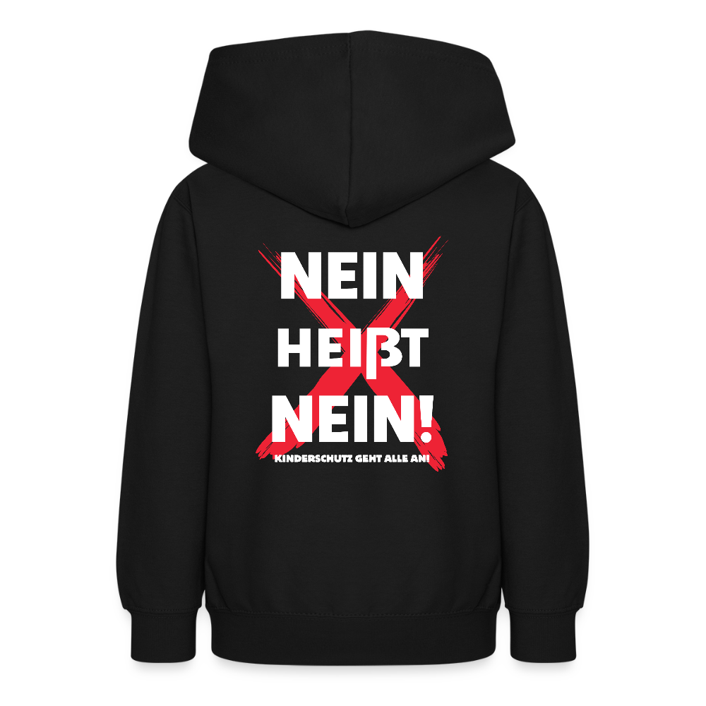 Teenager Hoodie - Nein heißt Nein! (weiß) - Schwarz