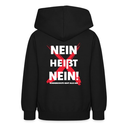 Teenager Hoodie - Nein heißt Nein! (weiß) - Schwarz