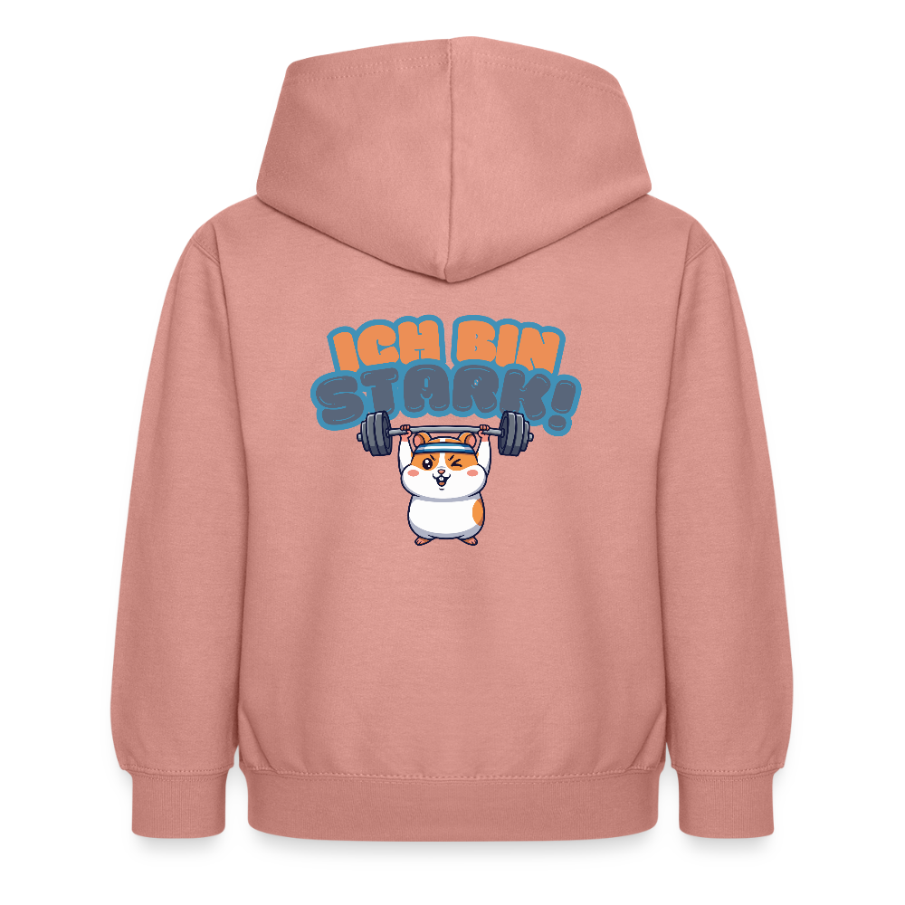 Kinder Hoodie - Ich bin stark - Altrosa