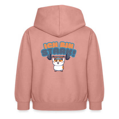 Kinder Hoodie - Ich bin stark - Altrosa