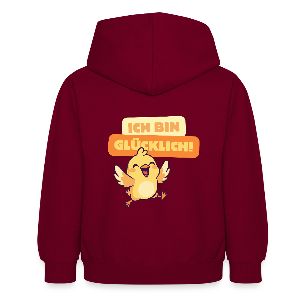 Kinder Hoodie - Ich bin glücklich - Bordeaux