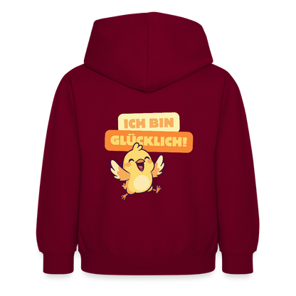 Kinder Hoodie - Ich bin glücklich - Bordeaux