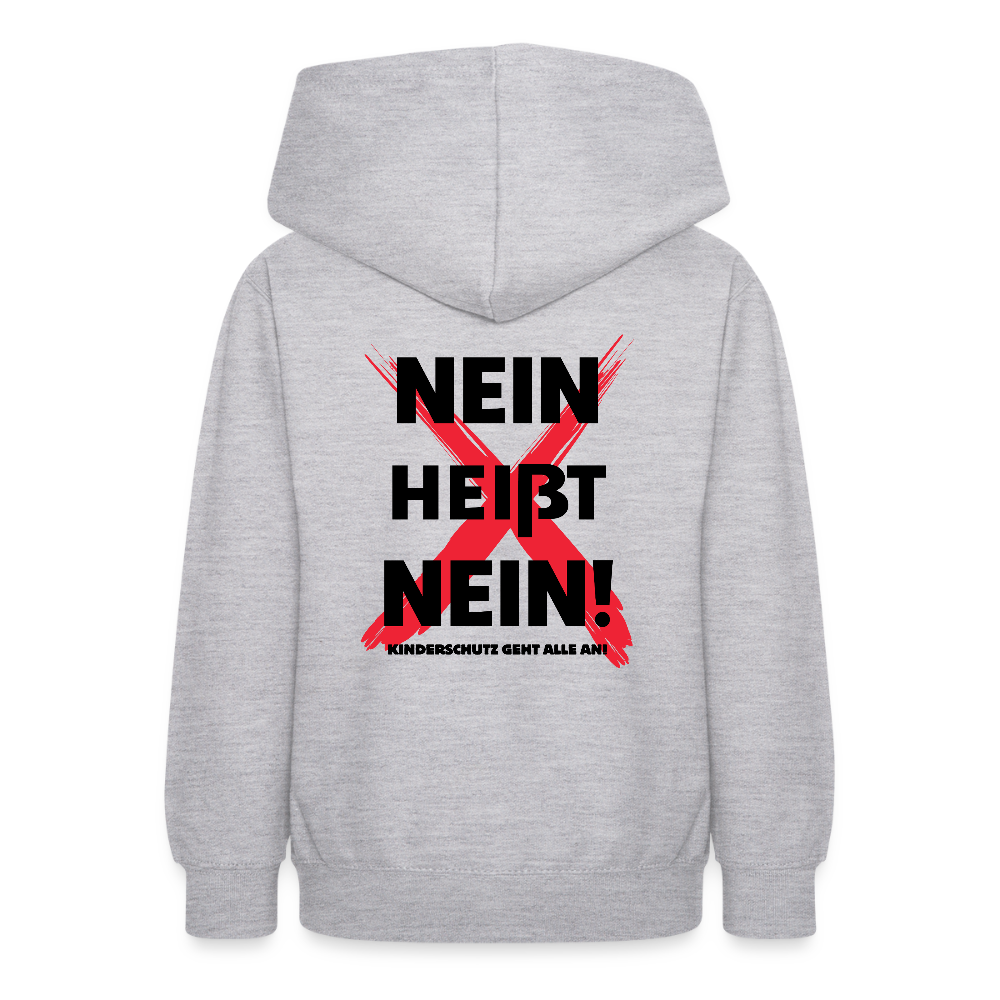 Teenager Hoodie - Nein heißt Nein! - Hellgrau meliert