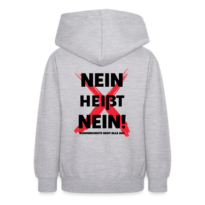 Teenager Hoodie - Nein heißt Nein! - Hellgrau meliert