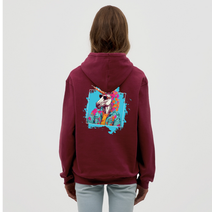 Unisex Hoodie - Flower-Horn - Bordeaux