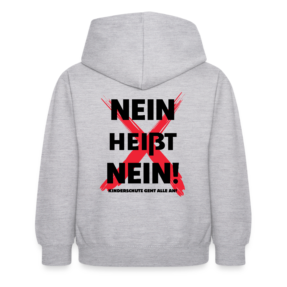Kinder Hoodie - Nein heißt Nein! - Hellgrau meliert