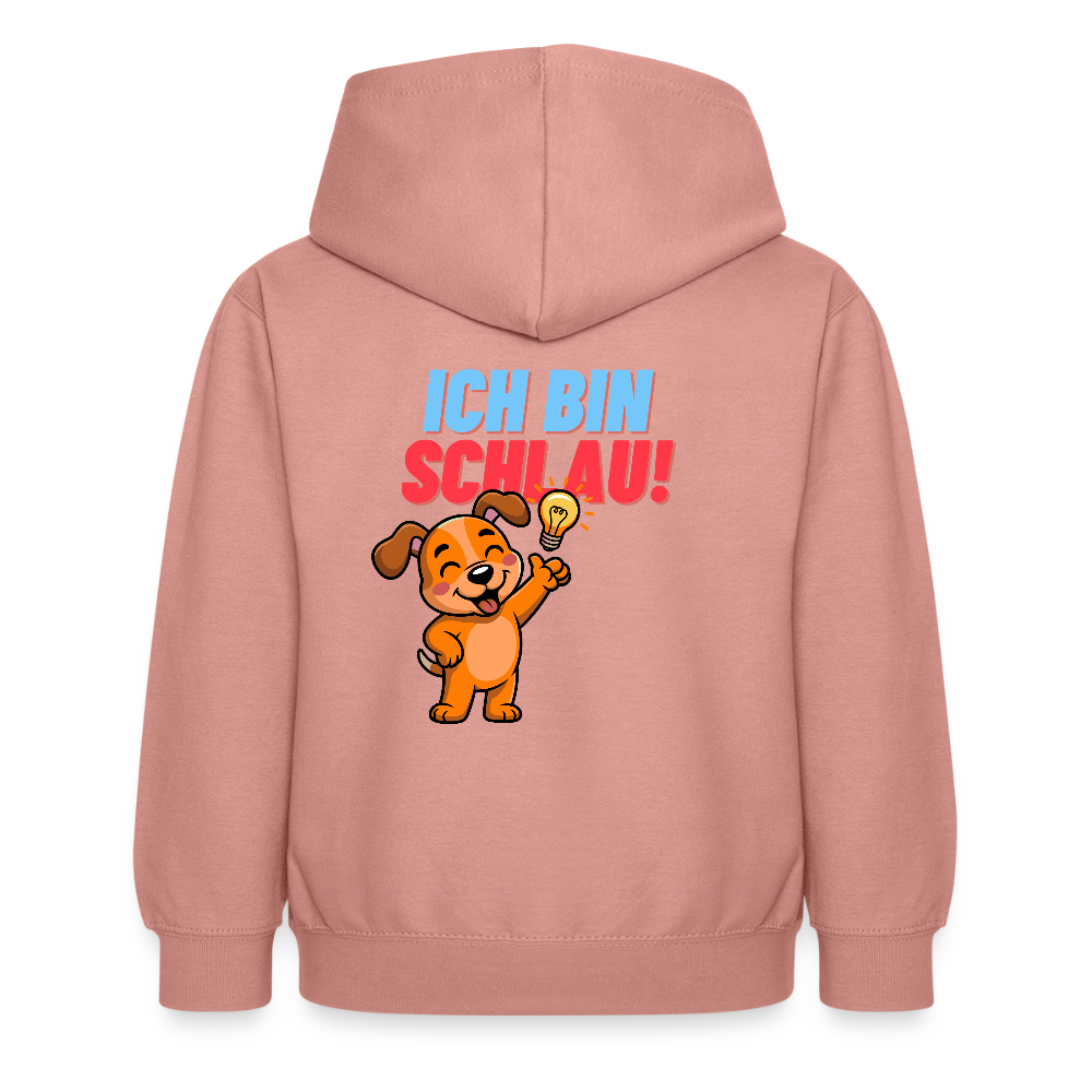 Kinder Hoodie - Ich bin schlau - Altrosa