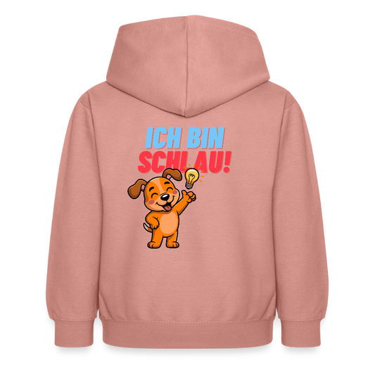 Kinder Hoodie - Ich bin schlau - Altrosa