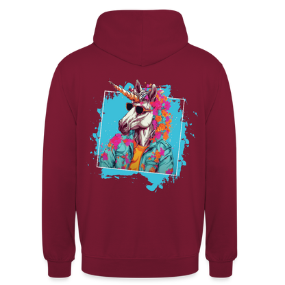 Unisex Hoodie - Flower-Horn - Bordeaux