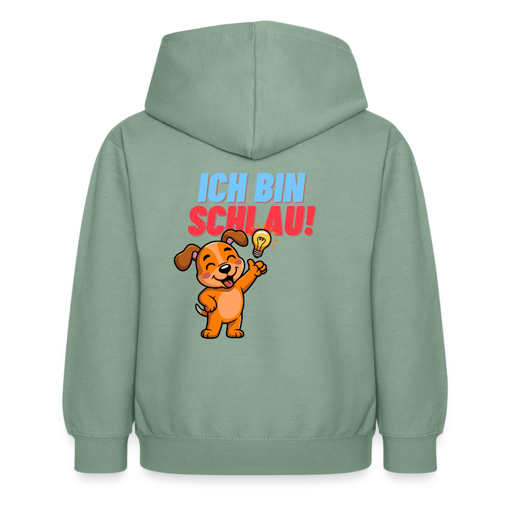 Kinder Hoodie - Ich bin schlau - Graugrün