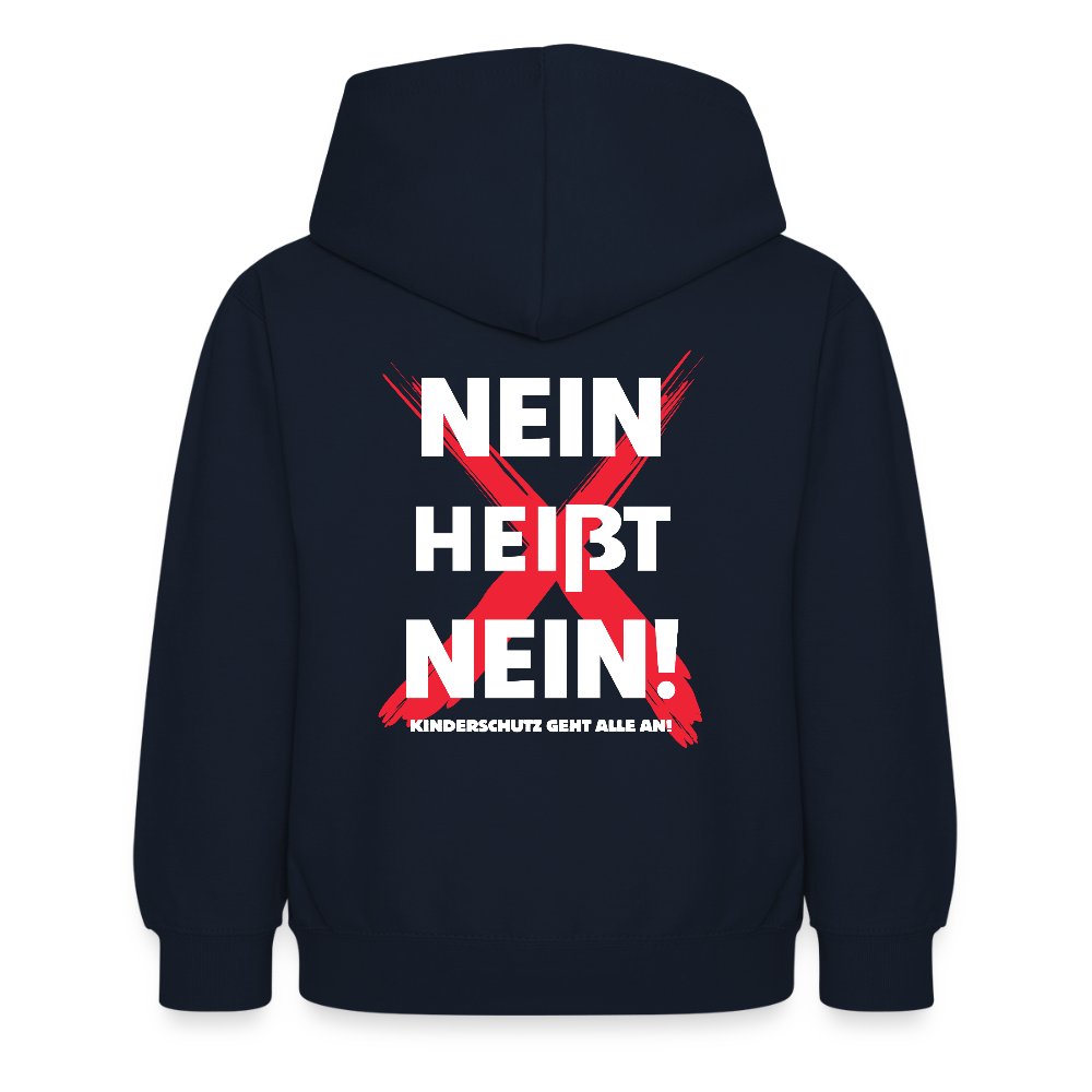 Kinder Hoodie - Nein heißt Nein! (weiß) - Navy