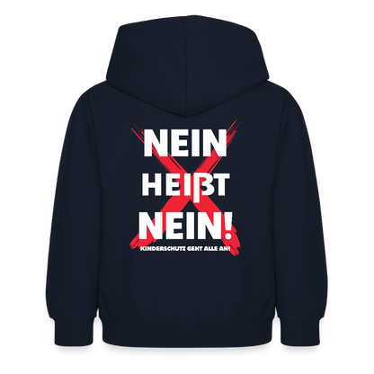 Kinder Hoodie - Nein heißt Nein! (weiß) - Navy