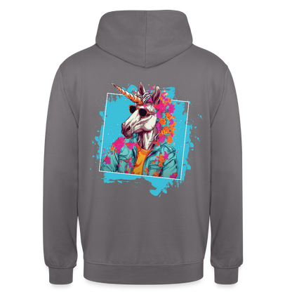 Unisex Hoodie - Flower-Horn - Mittelgrau