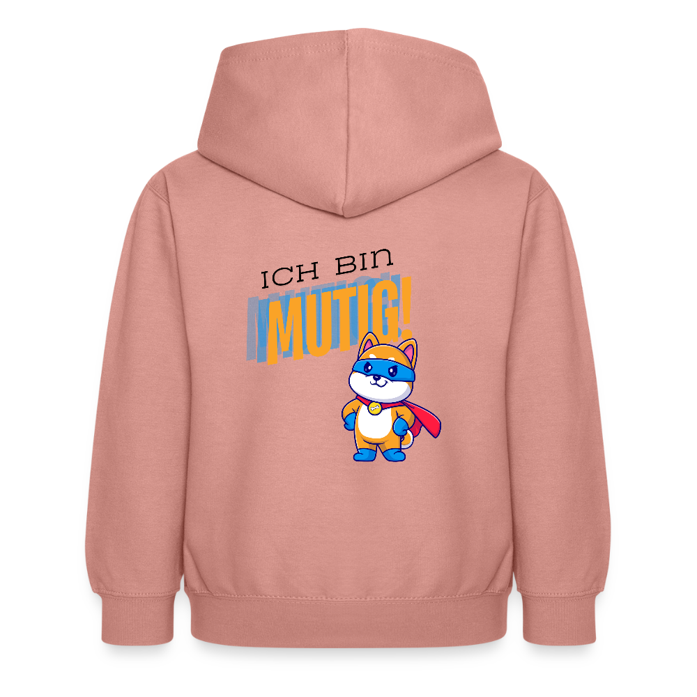 Kinder Hoodie - Ich bin mutig - Altrosa