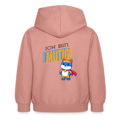 Kinder Hoodie - Ich bin mutig - Altrosa