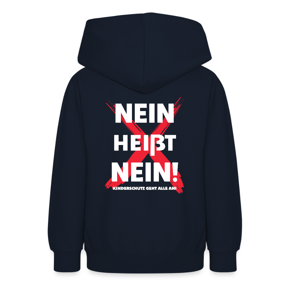Teenager Hoodie - Nein heißt Nein! (weiß) - Navy