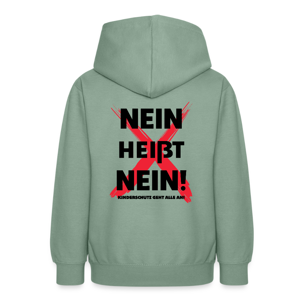 Teenager Hoodie - Nein heißt Nein! - Graugrün