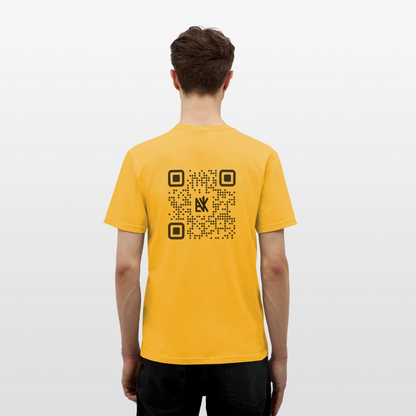 Männer T-Shirt - QR Code (Weiß) - Gelb