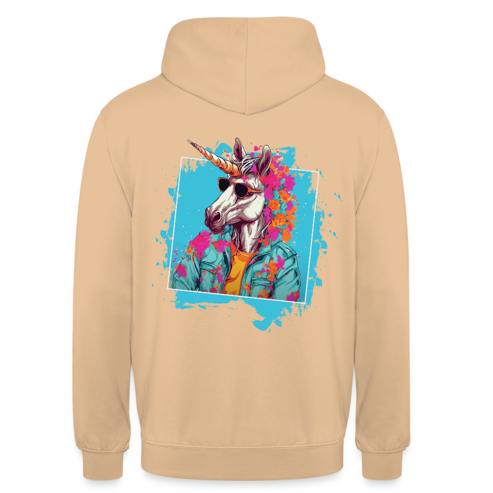 Unisex Hoodie - Flower-Horn - Pfirsich