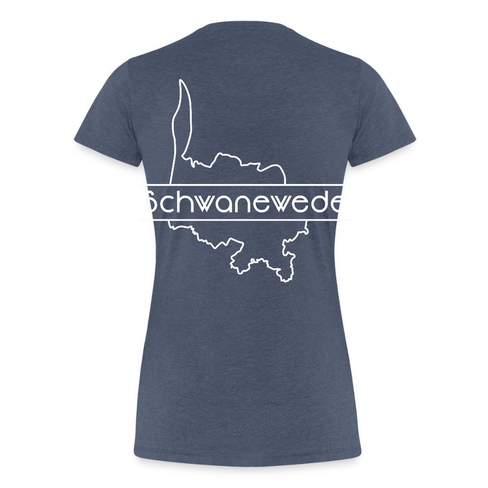 Frauen Premium T-Shirt - Schwanewede - Blau meliert