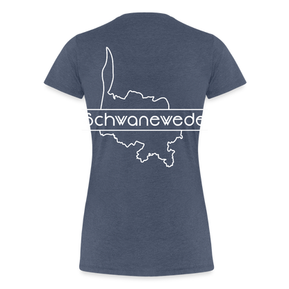 Frauen Premium T-Shirt - Schwanewede - Blau meliert