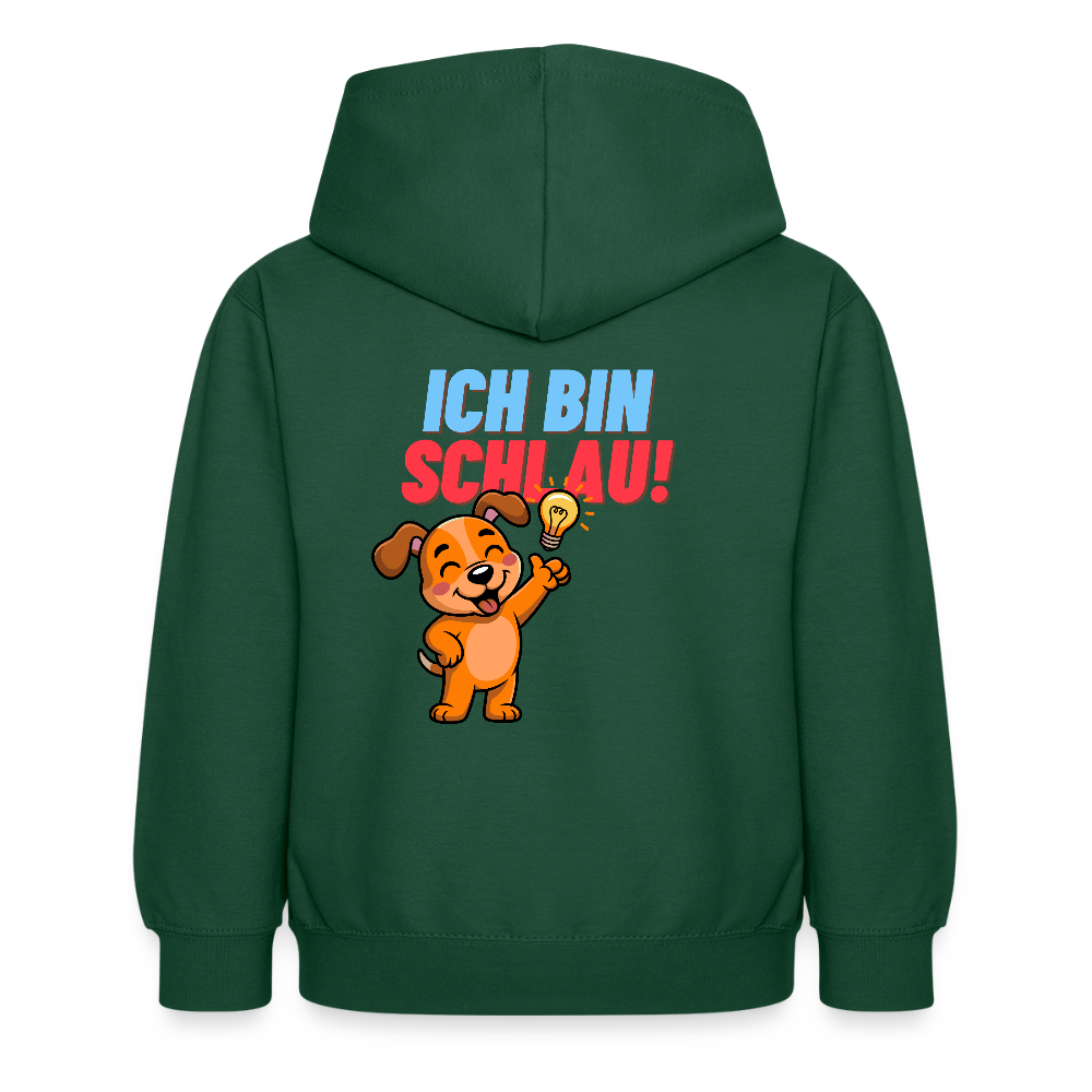 Kinder Hoodie - Ich bin schlau - Flaschengrün