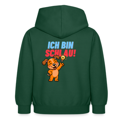 Kinder Hoodie - Ich bin schlau - Flaschengrün