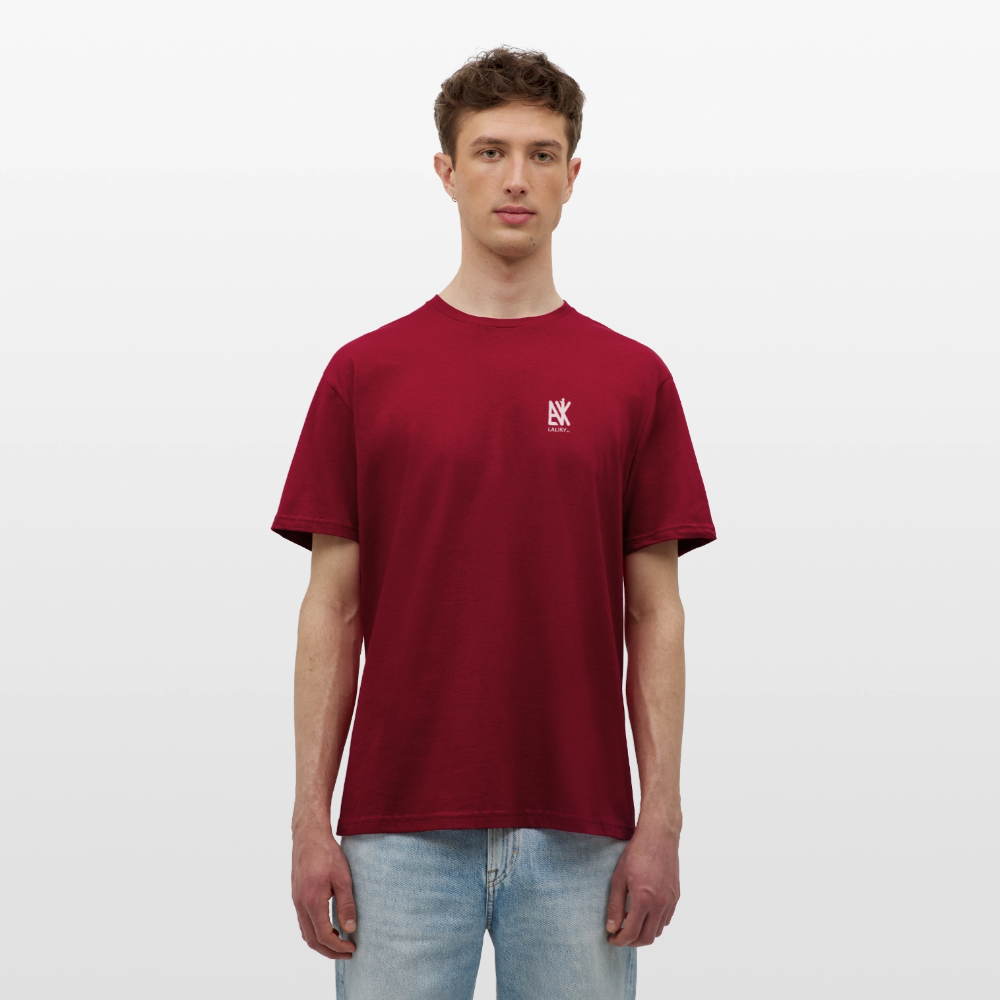 Männer T-Shirt - QR Code (Schwarz) - Ziegelrot