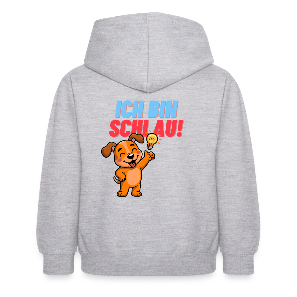 Kinder Hoodie - Ich bin schlau - Hellgrau meliert
