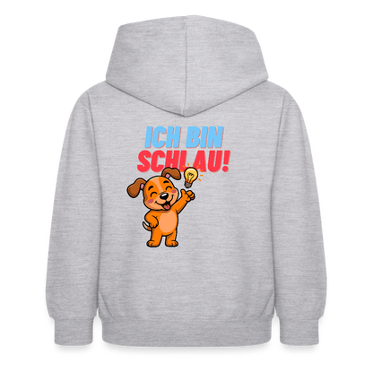 Kinder Hoodie - Ich bin schlau - Hellgrau meliert
