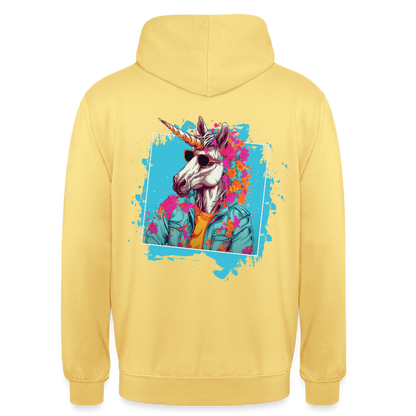 Unisex Hoodie - Flower-Horn - Zitronengelb