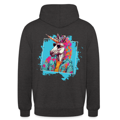 Unisex Hoodie - Flower-Horn - Anthrazit