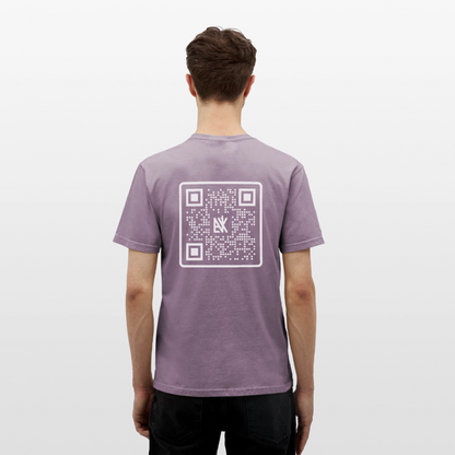 Männer T-Shirt - QR Code (Schwarz) - Lilagrau 